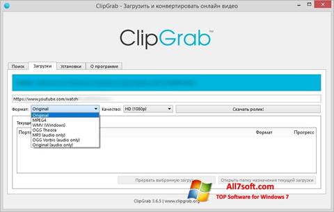 ภาพหน้าจอ ClipGrab สำหรับ Windows 7