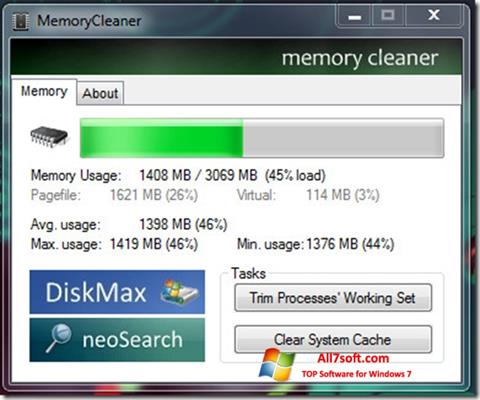 ภาพหน้าจอ Memory Cleaner สำหรับ Windows 7
