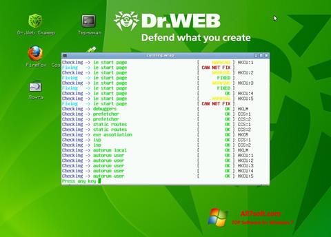 ภาพหน้าจอ Dr.Web LiveCD สำหรับ Windows 7