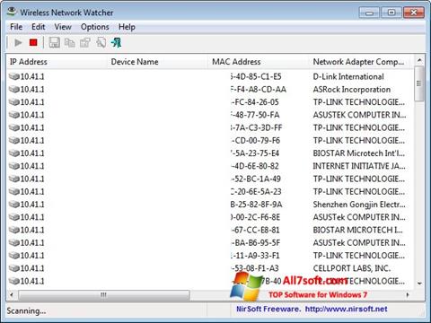 ภาพหน้าจอ Wireless Network Watcher สำหรับ Windows 7