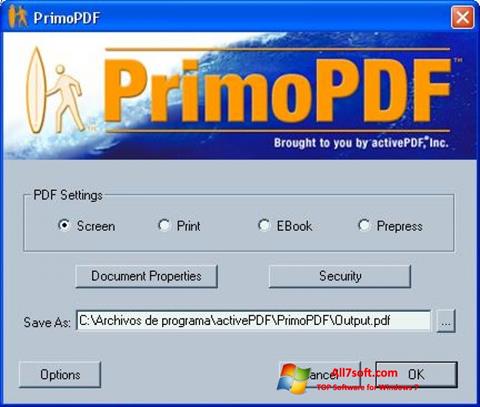 ภาพหน้าจอ PrimoPDF สำหรับ Windows 7