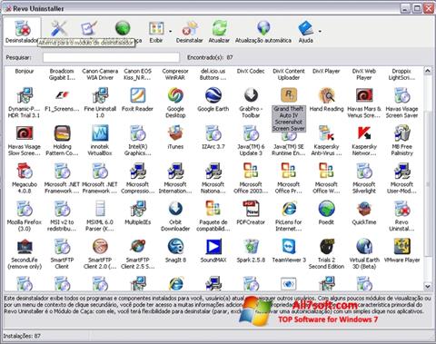 ภาพหน้าจอ Revo Uninstaller สำหรับ Windows 7