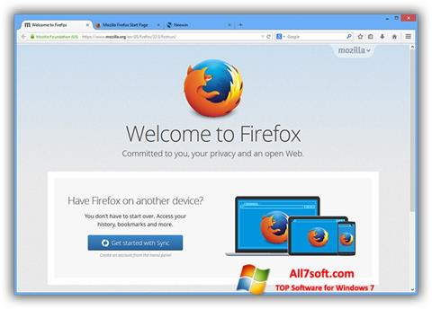 ภาพหน้าจอ Mozilla Firefox Offline Installer สำหรับ Windows 7