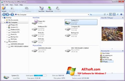 ภาพหน้าจอ RS File Recovery สำหรับ Windows 7
