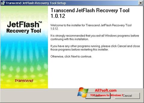ภาพหน้าจอ JetFlash Recovery Tool สำหรับ Windows 7