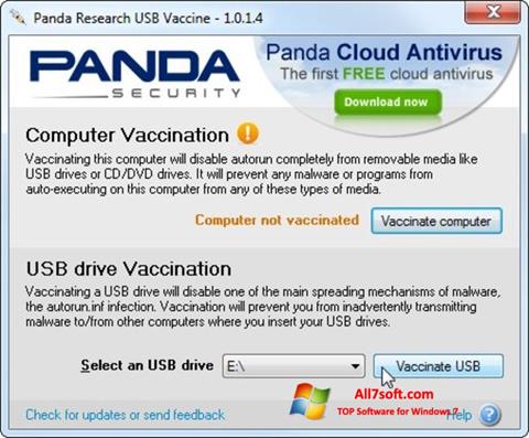 ภาพหน้าจอ Panda USB Vaccine สำหรับ Windows 7