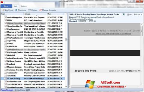 ภาพหน้าจอ Gmail Notifier สำหรับ Windows 7