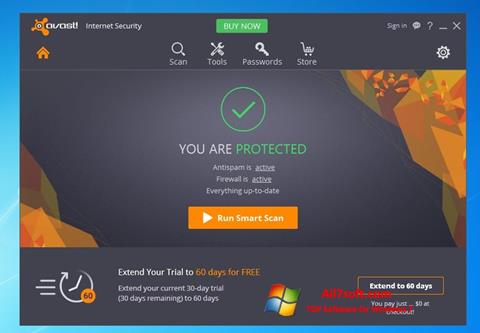 ภาพหน้าจอ Avast Internet Security สำหรับ Windows 7
