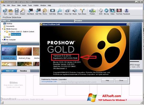 ภาพหน้าจอ ProShow Gold สำหรับ Windows 7