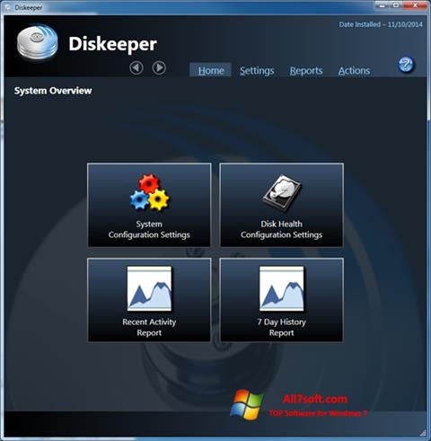 ภาพหน้าจอ Diskeeper สำหรับ Windows 7