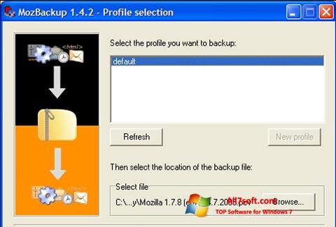 ภาพหน้าจอ MozBackup สำหรับ Windows 7