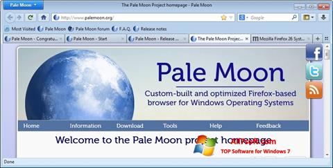 ภาพหน้าจอ Pale Moon สำหรับ Windows 7