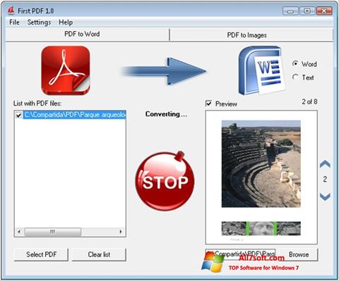 ภาพหน้าจอ First PDF สำหรับ Windows 7
