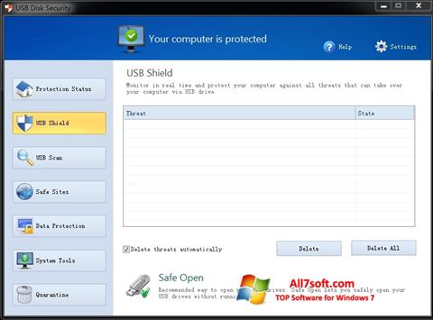 ภาพหน้าจอ USB Disk Security สำหรับ Windows 7
