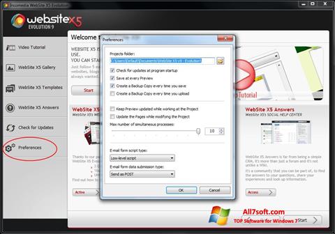 ภาพหน้าจอ WebSite X5 สำหรับ Windows 7